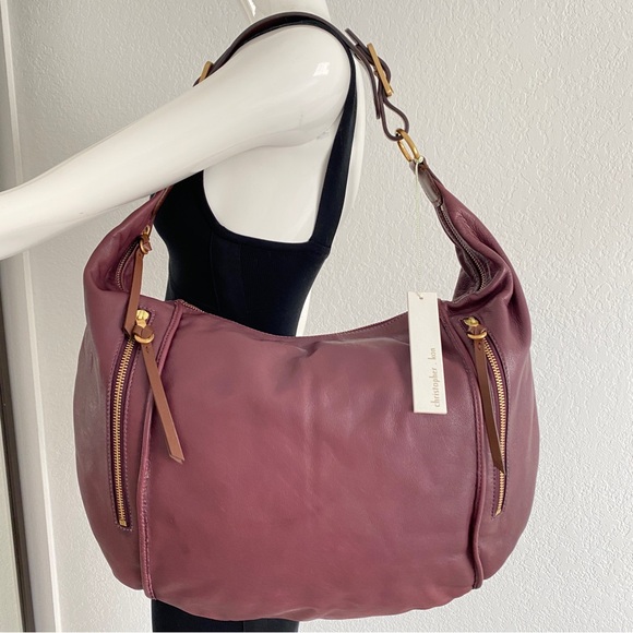 Christopher Kon Burgundy Leather Hobo Bag - Picture 8 of 12